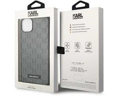 Dėklas Karl Lagerfeld KLHCP14SSAKLHPG iPhone 14 6.1 "hardcase pilka / pilka Saffiano Mono Metal Logo