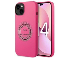 Karl Lagerfeld KLHCP14SSRSGRCF iPhone 14/15/13 6,1" kietas dėklas, rožinis silikoninis RSG
