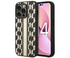 Karl Lagerfeld KLHCP14XPGKLSKW iPhone 14 Pro Max 6,7 colių kietasis dėklas Ruda / Ruda Monogram Stripe