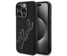 Karl Lagerfeld KLHCP15L3DRKSDLK Apple iPhone 15 Pro 6.1" dėklas telefonui juodos spalvos 3D Rubber Signature