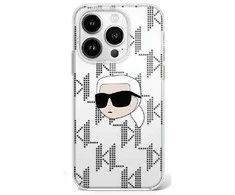 Karl Lagerfeld IML Karl Head Electroplated - dėklas skirtas Apple iPhone 16 Pro transparent