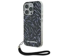 Dėklas Karl Lagerfeld KLHCP16LHZBPKCCU Apple iPhone 16 Pro 6.3″ violetinės spalvos Zebra With Cord