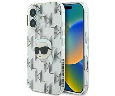 Karl Lagerfeld IML Karl Head Electroplated - dėklas skirtas Apple iPhone 16 transparent