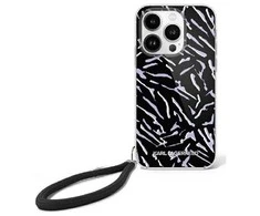 Karl Lagerfeld Zebra With Cord Apple iPhone 16 Case - dėklas telefonui violetinės spalvos
