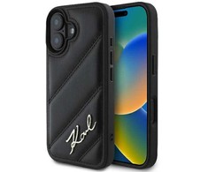 Karl Lagerfeld Quilted Signature - dėklas skirtas Apple iPhone 16 juodas