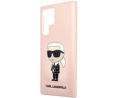 Samsung Galaxy S23 Karl Lagerfeld silikoninis dėklas Ikonik (KLHCS23LSNIKBCP) rožinės spalvos