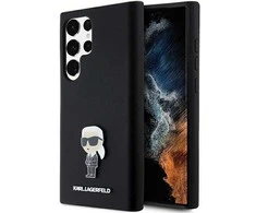 Dėklas Karl Lagerfeld KLHCS24LSMHKNPK S24 Ultra S928 juodos spalvos Silicone Ikonik Metal Pin