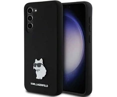 Samsung Galaxy S24 Plus Karl Lagerfeld silikoninis dėklas Choupette Metal Pin (KLHCS24MSMHCNPK) juodos spalvos