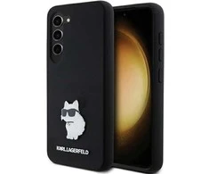 Samsung Galaxy S24 Karl Lagerfeld silikoninis dėklas Choupette Metal Pin (KLHCS24SSMHCNPK) juodos spalvos