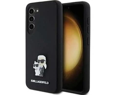 Samsung Galaxy S24 Karl Lagerfeld silikoninis dėklas Karl&amp;Choupette Metal Pin (KLHCS24SSMHKCNPK) juodos spalvos