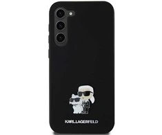 Dėklas Original Pouch Karl Lagerfeld hardcase Silicone Karl&Choupette Metal Pin KLHCSA35SMHKCNPK for Samsung Galaxy A35 juodas