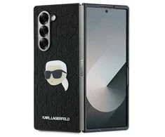 Karl Lagerfeld PU Saffiano Monogram Karl Head Samsung Galaxy Z Fold6 dėklas telefonui juodos spalvos