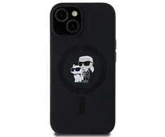 Apple iPhone 11 / XR Karl Lagerfeld dėklas Silicone Karl &amp; Choupette Magsafe (KLHMN61SCMKCRHK) juodos spalvos