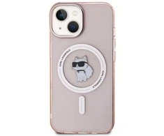 Apple iPhone 12 / 12 Pro Karl Lagerfeld dėklas IML Choupette MagSafe (KLHMP12MHFCCNOP) rožinės spalvos