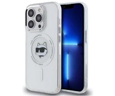 Karl Lagerfeld KLHMP13LHLSCHH Apple iPhone 13 Pro 6.1" dėklas telefonui baltos spalvos IML Metal Choupette Head MagSafe