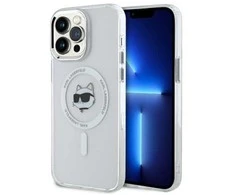 Karl Lagerfeld KLHMP13XHLSCHH Apple iPhone 13 Pro Max 6.7" dėklas telefonui baltos spalvos IML Metal Choupette Head MagSafe