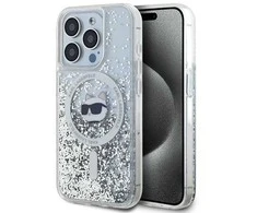 Karl Lagerfeld Liquid Glitter Choupette Head MagSafe Apple iPhone 13 Pro Max - dėklas telefonui skaidrus