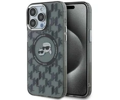 Apple iPhone 15 Pro Karl Lagerfeld IML Monogram Karl&amp;Choupette Head MagSafe (KLHMP15LHMCKMHK) dėklas telefonui juodos spalvos