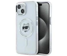 Karl Lagerfeld KLHMP15MHLSCHH Apple iPhone 15 Plus 6.7" dėklas telefonui baltos spalvos IML Metal Choupette Head MagSafe
