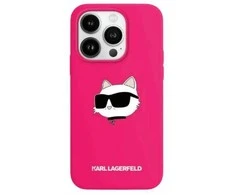 Apple iPhone 15 Plus / 14 Plus Karl Lagerfeld dėklas IML Crossbody Monogram Karl &amp; Choupette Head MagSafe (KLHMP15MSCHPPLF) rožinės spalvos