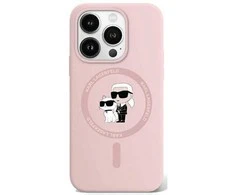 Karl Lagerfeld KLHMP15XSCMKCRHP Apple iPhone 15 Pro Max 6.7″ rožinės spalvos kietas dėklas Silicone Karl & Choupette