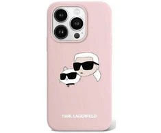 Apple iPhone 15 Pro Max Karl Lagerfeld dėklas Silicone Karl & Choupette Magsafe (KLHMP15XSKCHPPLP) rožinės spalvos