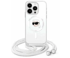 Karl Lagerfeld KLHMP16LHCKHNT Apple iPhone 16 Pro 6.3" dėklas telefonui skaidrus Crossbody IML Karl Head MagSafe