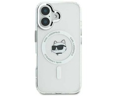 Karl Lagerfeld IML Metal Choupette Head MagSafe - dėklas skirtas Apple iPhone 16 Pro baltas