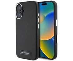 Apple iPhone 16 Plus Karl Lagerfeld FW Metal Plate MagSafe (KLHMP16MPGMSRPK) dėklas telefonui juodos spalvos