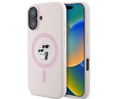 Karl Lagerfeld KLHMP16MSCMKCRHP Apple iPhone 16 Plus 6.7" dėklas telefonui rožinės spalvos hardcase Silicone Karl&amp;Choupette Ring MagSafe