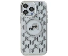 Karl Lagerfeld IML Monogram Karl &amp; Choupette Head MagSafe Apple iPhone 16 - dėklas telefonui skaidrus