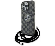 Karl Lagerfeld KLHMP16XHCKCKLCK Apple iPhone 16 Pro Max 6.9″ juodos spalvos kietas dėklas IML Crossbody Monogram Karl