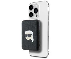 Karl Lagerfeld Powerbank indukcinis KLPB5FPGKSKIHK 16W 5000mAh juodos spalvos Karl Head Pin MagSafe