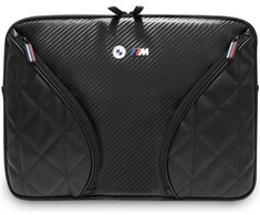 BMW Carbon Pockets &amp; Metal Logo Sleeve 14" Nešiojamas kompiuteris Bag - Juodas