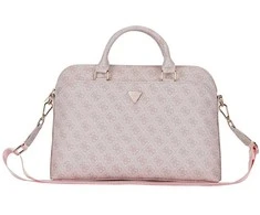 Guess 4G Zipper Pocket Triangle Logo 15" Nešiojamas kompiuteris Bag - Rožinė