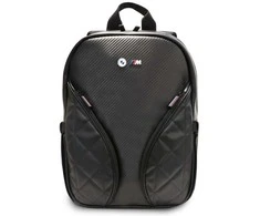 BMW Carbon Pockets &amp; Metal Logo 16" Nešiojamas kompiuteris Backpack - Juodas