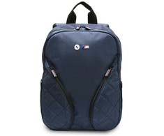 BMW Nylon Pockets &amp; Metal Logo 16" Nešiojamas kompiuteris Backpack - Navy Mėlyna