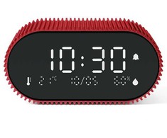 Lexon Ray Clock žadintuvas su temperatūros ir drėgmės jutikliu, raudonas, LR155SR3