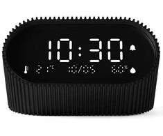 Lexon Ray Clock Žadintuvas su czujnikiemtemperatury i wilgotności juoda/juodas LR155MN3