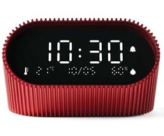 Lexon Ray Clock žadintuvas su temperatūros ir drėgmės jutikliu, raudonas, LR155SR3