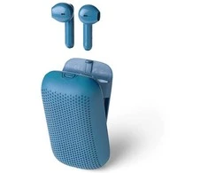 „Lexon Speakerbuds“ belaidės ausinės su „Bluetooth“ garsiakalbiu, mėlynas LA127B