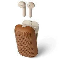 „Lexon Speakerbuds“ belaidės ausinės su „Bluetooth“ garsiakalbiu, camel LA127C