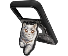 NIMMY magnetic hanger DENIM FASHION BRITISH SHORTHAIR CAT juodas