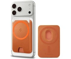 Dėklas Spigen Valentinus MAgFit+ MagSafe Universal Magnetic Card Holder Metallic oranžinės spalvos