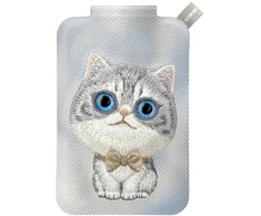 Dėklas Magnetyczny portfel stojak na telefon Nimmy New Big-Eye Cute Pets 2.0 Cat pilka