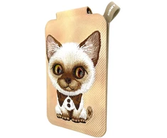 Dėklas Magnetinis piniginės formos telefono stovas Nimmy New Big-Eye Cute Pets 2.0 katėms, raudonas