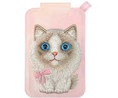 Dėklas Magnetyczny portfel stojak na telefon Nimmy New Big-Eye Cute Pets 2.0 Cat rožinis