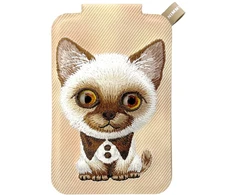 Dėklas Magnetinis piniginės formos telefono stovas Nimmy New Big-Eye Cute Pets 2.0 katėms, raudonas