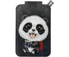 Dėklas Magnetinis piniginės formos telefono stovas Nimmy New Big-Eye Cute Pets 2.0 Panda juoda