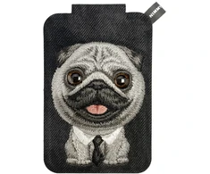 Dėklas Magnetinis piniginės formos telefono stovas Nimmy New Big-Eye Cute Pets 2.0 Dog juodas